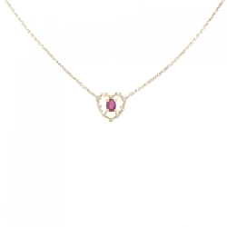 Dây chuyền ruby hình trái tim K18YG 0.24CT - Hàng hiệu chính hãng