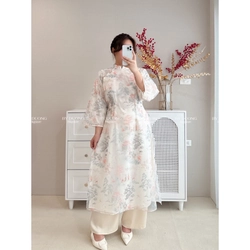 Set Áo dài Thuỷ Mặc thêu kèm quần lụa BIGSIZE  494278