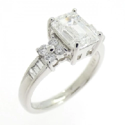 Nhẫn kim cương PT900 1.500CT F SI2 cắt hình Emerald - Hàng hiệu Authentic