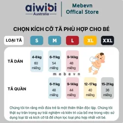 Tã quần sơ sinh Aiwibi Australia size XXL 36 miếng mẫu mới 597055