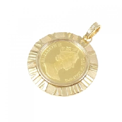 K18YG(枠) Mặt dây chuyền đồng xu - Hàng hiệu Authentic