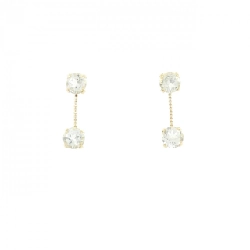 K18YG Bông tai Topaz Trắng - Hàng hiệu Chính hãng