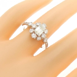 Nhẫn kim cương K18WG 0.788CT L VS1 cắt hình Emerald - Hàng hiệu Authentic 874090