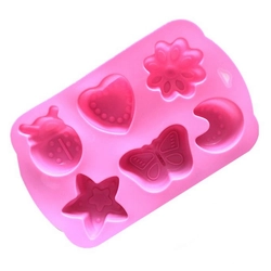Khuôn silicon làm bánh, rau câu 6 hình trăng, sao, bươm bướm, cánh cam, trái tim – 1266 341781