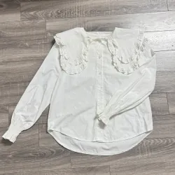 Áo sơ mi trắng tiểu thư, cổ bèo 2 tầng, size S, M, L 1027089