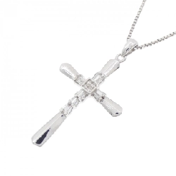 K18WG/750WG Dây chuyền kim cương chéo 0.20CT - Hàng hiệu Chính hãng 850696