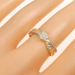 Nhẫn kim cương hoa K18YG/PT900 0.10CT - Hàng hiệu Authentic 854681
