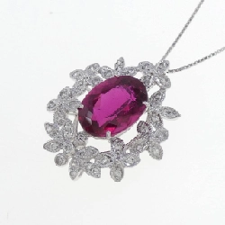 K18WG Đá Tourmaline Rubelite Dây Chuyền 5.332CT - Hàng hiệu Chính hãng 862534