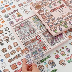 2 Túi 25 tấm sticker cute trong suốt trang trí tập vở, bình nước - Vpp Thiên Ái TA015 179197