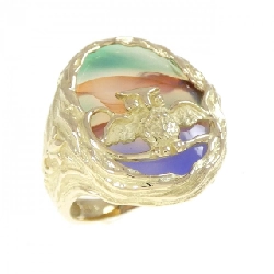 Nhẫn Cú Đá Onyx K18YG - Hàng hiệu Chính hãng