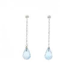 PT900 Blue Topaz Earrings - Hàng hiệu Authentic