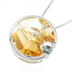 K18WG Mặt dây chuyền đá màu - Hàng hiệu Authentic 862281