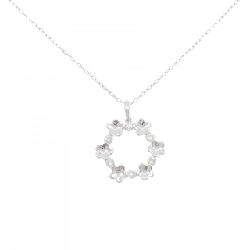 K18WG Hoa Kim Cương Dây Chuyền 0.25CT - Hàng hiệu Chính hãng