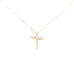 K18YG Dây chuyền kim cương chéo 0.10CT - Hàng hiệu Chính hãng