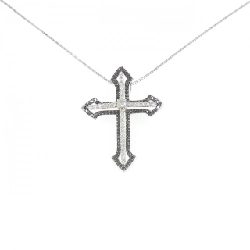 K18WG/K18BG Dây chuyền kim cương chéo 0.60CT - Hàng hiệu Chính hãng