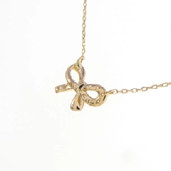 K18PG Dây chuyền kim cương hình ruy băng 0.05CT - Hàng hiệu Chính hãng 862553