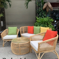 Bàn ghế sofa mây tre đan hiện đại 466655