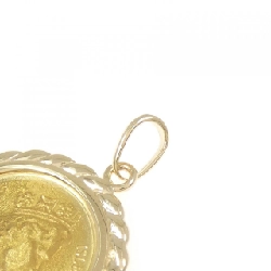 K18YG(枠) Mặt dây chuyền đồng xu - Hàng hiệu Authentic 861614