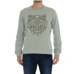 Áo tay dài Kenzo màu xanh thêu đầu hổ 729289