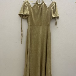 Váy cổ yếm hở vai tay bồng dáng xoè tiểu thư sang chảnh(kèm anh thật) 17865