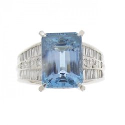 Nhẫn Aquamarine PT900 3.85CT - Hàng hiệu Authentic 849005