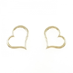 K18YG Bông tai hình trái tim - Hàng hiệu Chính hãng