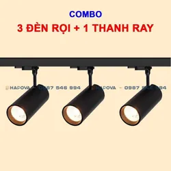 Combo 3 Đèn rọi ray và 1 Thanh ray 1 mét Công suất 20W, 30W  604291