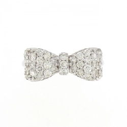 Nhẫn kim cương K18WG hình ruy băng 673641