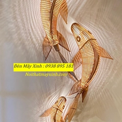 Xưởng làm đèn mây hình cá độc đáo, đèn cá bằng mây tre đan 551292