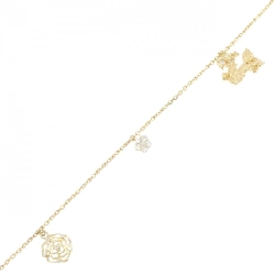 K18YG Hoa hồng × Hoa × Kỳ Lân Vòng chân kim cương 0.21CT - Hàng hiệu Chính hãng