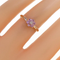 Nhẫn Sapphire K18PG Hoa 671134