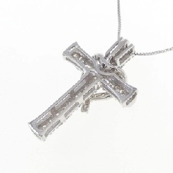 K18WG Dây chuyền kim cương hình chữ thập 0.64CT - Hàng hiệu Chính hãng 860533