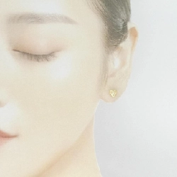 Bông tai kim cương hình trái tim K18YG 0.06CT - Hàng hiệu Chính hãng 872793