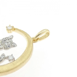 K18YG/PT950 Mèo × Mặt trăng Dây chuyền kim cương 0.21CT - Hàng hiệu Chính hãng 871621