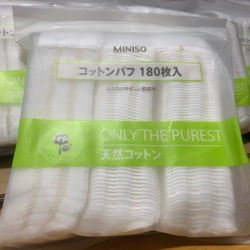 Bông tẩy trang Miniso nội địa Nhật Bản chính hãng nguyên tem