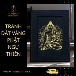 Tranh Treo Tường/ Để Bàn Dát Vàng Mẫu Phật Ngồi Thiền 4111