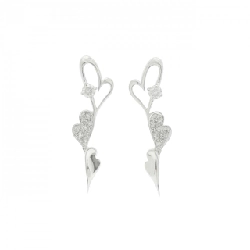 K18WG Bông tai kim cương hình trái tim 0.40CT - Hàng hiệu chính hãng