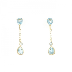 K18YG Blue Topaz Bông tai - Hàng hiệu Chính hãng