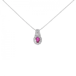 Dây chuyền ruby PT900/PT850 0.40CT - Hàng hiệu Authentic