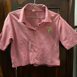 Áo croptop nữ màu hồng new 95%