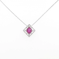 K18WG Dây chuyền Ruby 0.50CT - Hàng hiệu Chính hãng