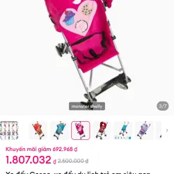 Xe đẩy em bé Cosco hình quái vật đáng yêu màu hồng mới 90% 1002615