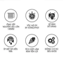 Máy ép chậm KALITE KSJ868 động cơ DC siêu khỏe ép kiệt bã 572352