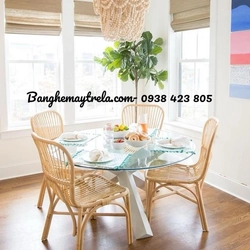 Bàn ghế ăn mây tự nhiên 517504