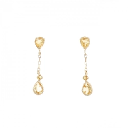 K18YG Citrine Bông tai - Hàng hiệu Chính hãng