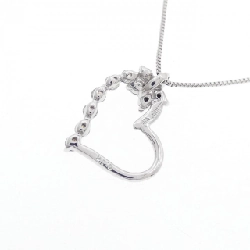 K18WG Mặt Dây Chuyền Hình Tim × Hoa Kim Cương 0.16CT - Hàng hiệu Chính Hãng 860784