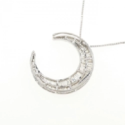 K18WG Mặt dây chuyền kim cương hình trăng 0.72CT - Hàng hiệu Chính hãng 862480