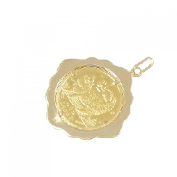 K18YG(枠) Đồng xu Mặt dây chuyền - Hàng hiệu Chính hãng 863079