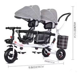 Xe đẩy đôi cho bé - Bánh Cao Su - giảm xóc titan    phiên bản mới nhất( 2 xoay 360 độ)