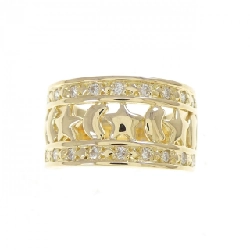 Nhẫn kim cương hình mặt trăng và ngôi sao 750YG - Hàng hiệu Authentic 853313